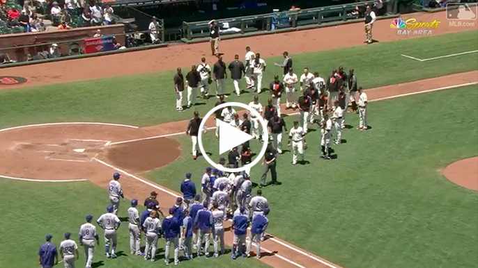 Benches clear in Giants-Dodgers series finale