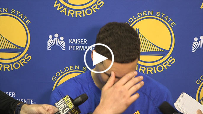 Klay Thompson completely loses train of thought talking about turnovers