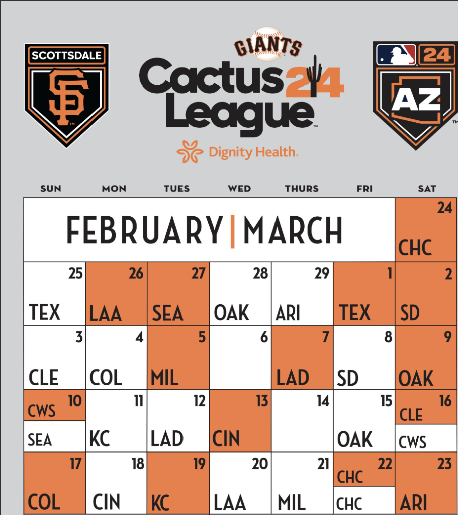 San Francisco Giants announce 2024 spring training schedule - Sactown Sports