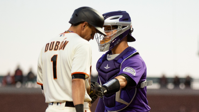 Oh no: Mauricio Dubon runs into Ron Wotus while trying to score – KNBR